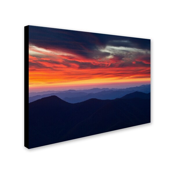 Pierre Leclerc 'Mount Mitchell Sunset' Canvas Art,10x19